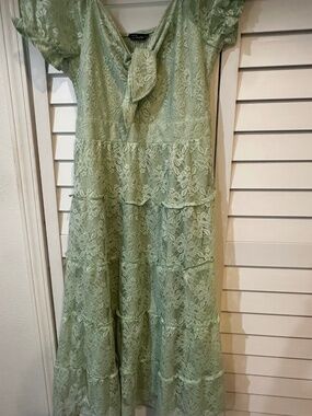 Mint green lace dress